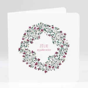 Faire-part de naissance Couronne en fleurs*Faire-part Elégant Sale
