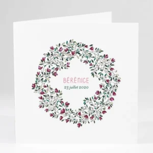 Faire-part de naissance Couronne en fleurs*Faire-part Elégant Sale