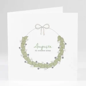 Faire-part de naissance Couronne de fleurs*Faire-part Elégant Discount