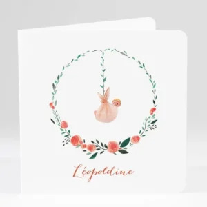 Faire-part de naissance Couronne Fille*Faire-part Elégant Hot