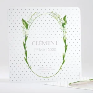 Faire-part de naissance Couronne de muguets*Faire-part Elégant Discount