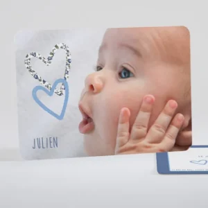 Faire-part de naissance Coeur liberty*Faire-part Elégant Best