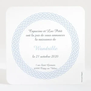 Faire-part de naissance Couronne tressee photo*Faire-part Elégant Outlet