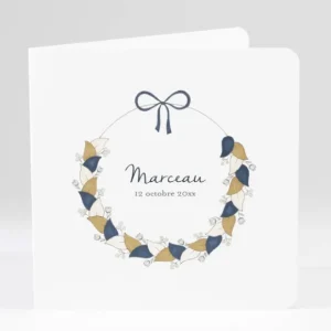 Faire-part de naissance Couronne de fleurs*Faire-part Elégant Discount