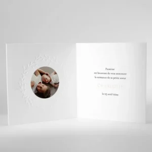 Faire-part de naissance Couronne prenom*Faire-part Elégant Outlet