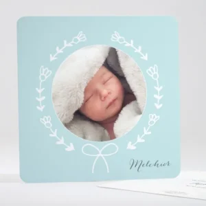 Faire-part de naissance Couronne nouee*Faire-part Elégant Best