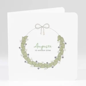 Faire-part de naissance Couronne de fleurs*Faire-part Elégant Discount