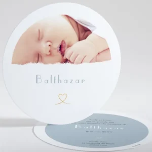 Faire-part de naissance Coeur dore*Faire-part Elégant Best