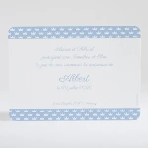 Faire-part de naissance Couronnes*Faire-part Elégant Fashion