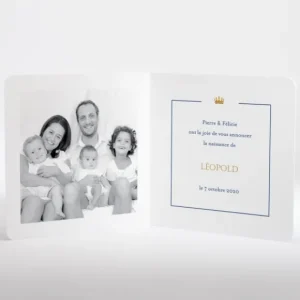 Faire-part de naissance Couronne*Faire-part Elégant Discount