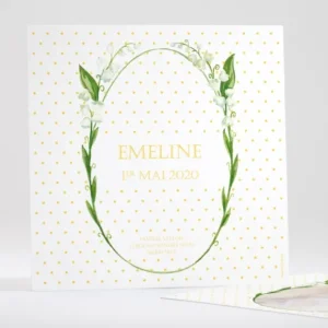 Faire-part de naissance Couronne de muguets*Faire-part Elégant Discount