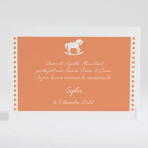 Faire-part de naissance Colonne d'etoiles*Faire-part Elégant Discount