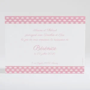 Faire-part de naissance Couronnes*Faire-part Elégant Fashion