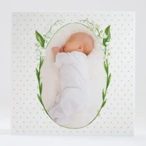 Faire-part de naissance Couronne de muguets*Faire-part Elégant Discount