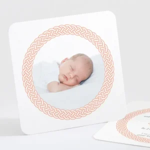 Faire-part de naissance Couronne tressee photo*Faire-part Elégant Outlet