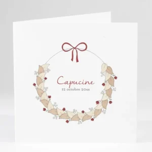 Faire-part de naissance Couronne de fleurs*Faire-part Elégant Discount