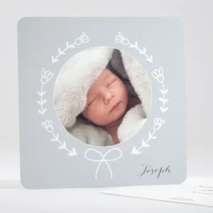 Faire-part de naissance Couronne nouee*Faire-part Elégant Best