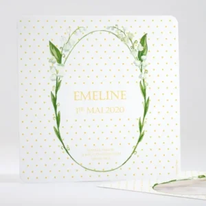 Faire-part de naissance Couronne de muguets*Faire-part Elégant Discount
