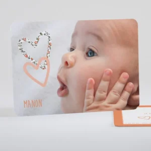 Faire-part de naissance Coeur liberty*Faire-part Elégant Best