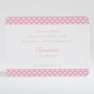 Faire-part de naissance Couronnes*Faire-part Elégant Fashion