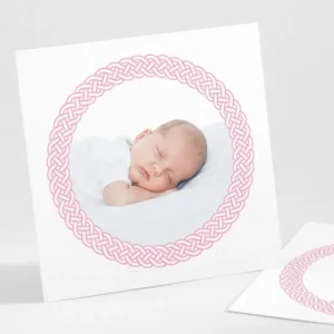 Faire-part de naissance Couronne tressee photo*Faire-part Elégant Outlet