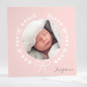 Faire-part de naissance Couronne nouee*Faire-part Elégant Best