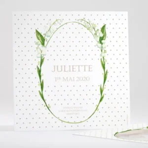 Faire-part de naissance Couronne de muguets*Faire-part Elégant Discount