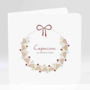 Faire-part de naissance Couronne de fleurs*Faire-part Elégant Discount