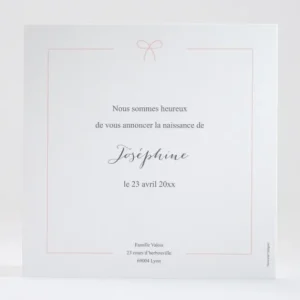 Faire-part de naissance Couronne nouee*Faire-part Elégant Best