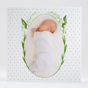 Faire-part de naissance Couronne de muguets*Faire-part Elégant Discount