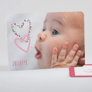 Faire-part de naissance Coeur liberty*Faire-part Elégant Best