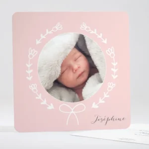 Faire-part de naissance Couronne nouee*Faire-part Elégant Best