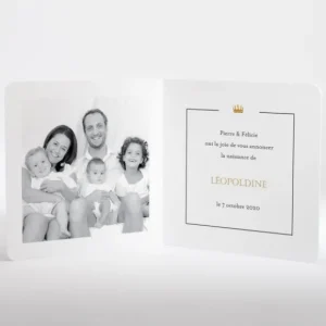 Faire-part de naissance Couronne*Faire-part Elégant Discount
