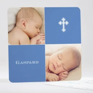 Faire-part de naissance Croix d'enfant*Faire-part Elégant Online