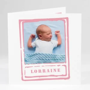 Faire-part de naissance Croquis polaroid*Faire-part Elégant New