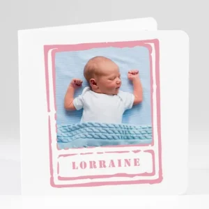 Faire-part de naissance Croquis polaroid*Faire-part Elégant New