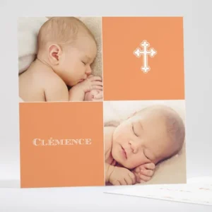 Faire-part de naissance Croix d'enfant*Faire-part Elégant Online
