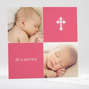 Faire-part de naissance Croix d'enfant*Faire-part Elégant Online