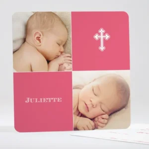 Faire-part de naissance Croix d'enfant*Faire-part Elégant Online