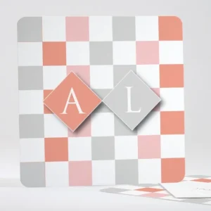 Faire-part de naissance Damier en fete*Faire-part Elégant Clearance