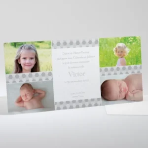 Faire-part de naissance Damier*Faire-part Elégant Discount