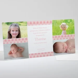 Faire-part de naissance Damier*Faire-part Elégant Discount