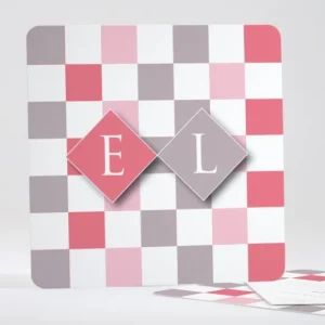 Faire-part de naissance Damier en fete*Faire-part Elégant Clearance