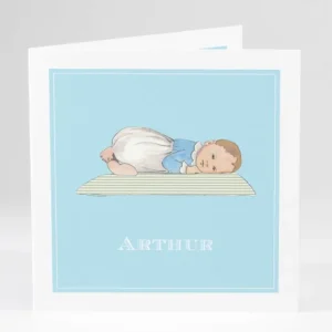 Faire-part de naissance Dessin bebe chic allonge*Faire-part Elégant Best