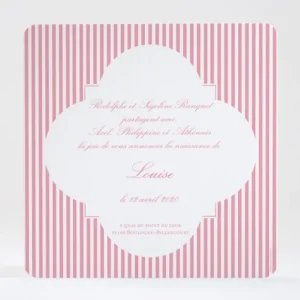 Faire-part de naissance Delicatesse Rayee*Faire-part Elégant Discount