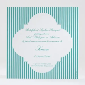 Faire-part de naissance Delicatesse Rayee*Faire-part Elégant Discount