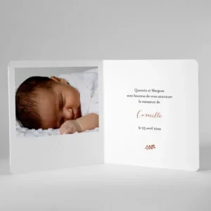 Faire-part de naissance Delicate brindille*Faire-part Elégant New