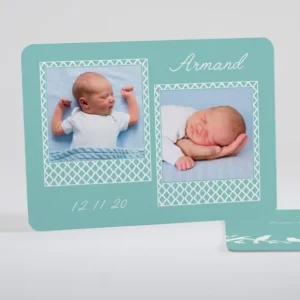 Faire-part de naissance Deux polaroids tresses*Faire-part Elégant Outlet