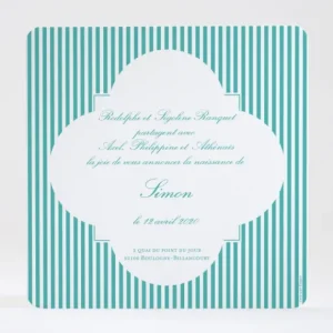 Faire-part de naissance Delicatesse Rayee*Faire-part Elégant Discount
