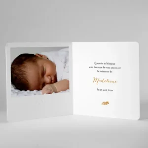 Faire-part de naissance Delicate brindille*Faire-part Elégant New